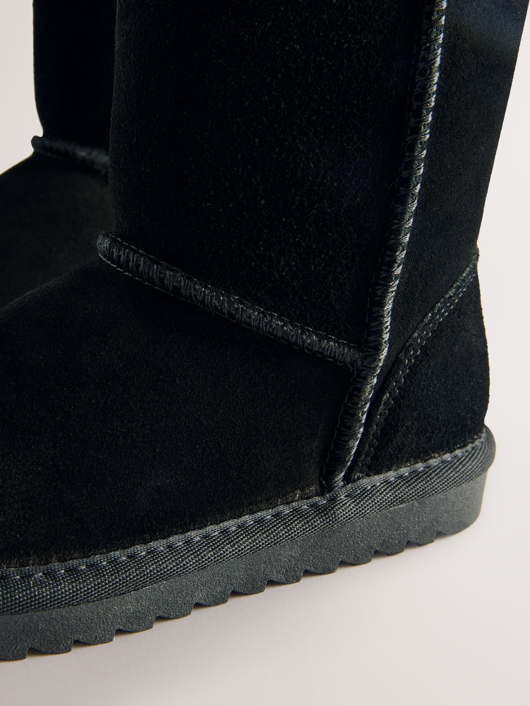 Black Water Repellent Suede Pull On Boots image 6