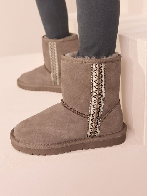Mink Brown Water Repellent Suede Pull On Boots image 1