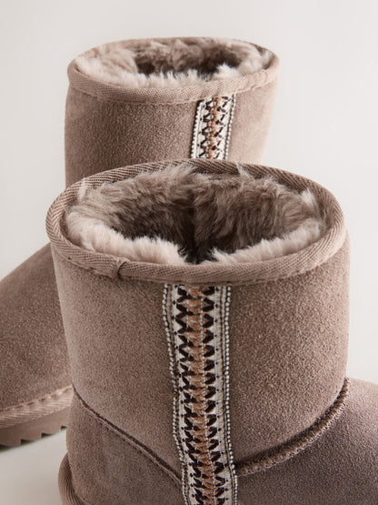 Mink Brown Water Repellent Suede Pull On Boots image 7