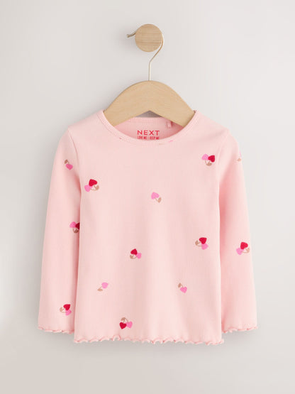 Fruit Long Sleeve Rib Tops 5 Pack (3mths-7yrs) image 2