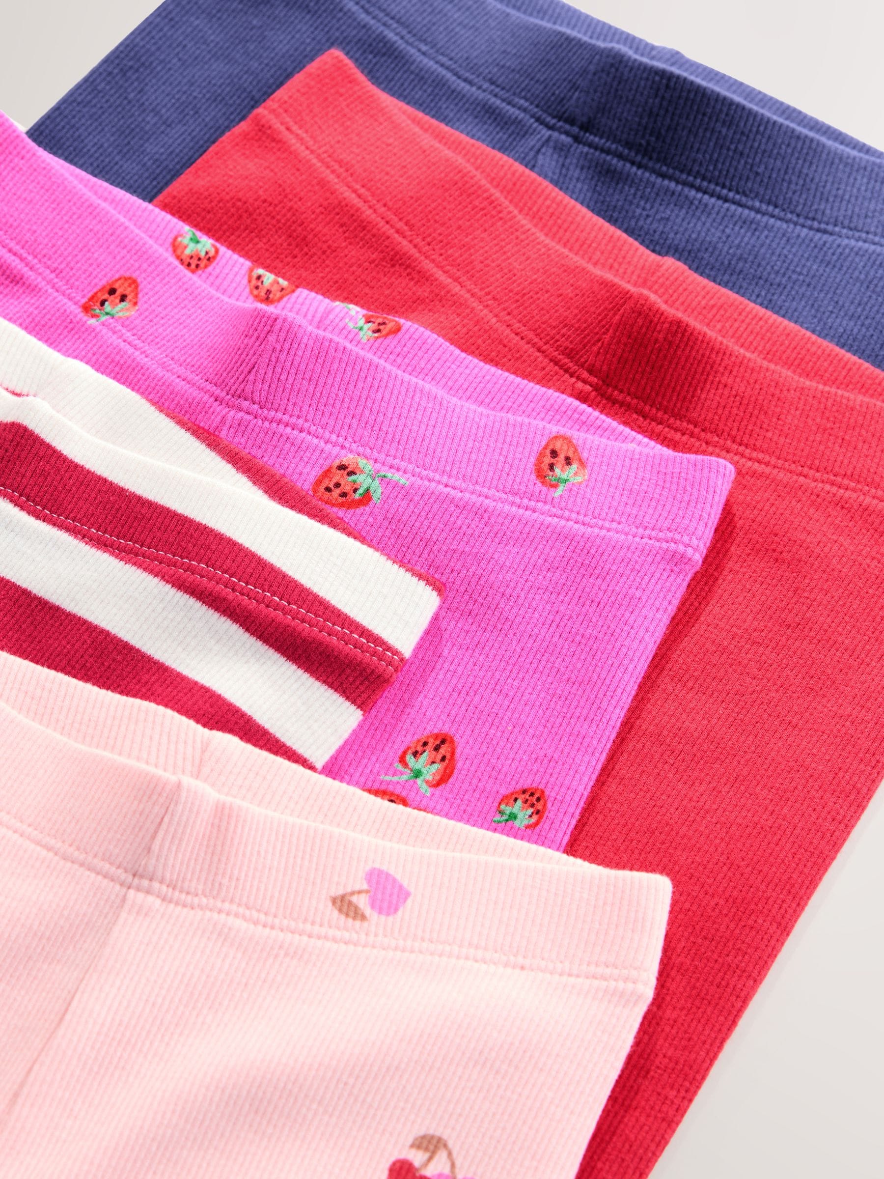 Pink Berry Ribbed Leggings 5 Pack (3mths-7yrs) image 9