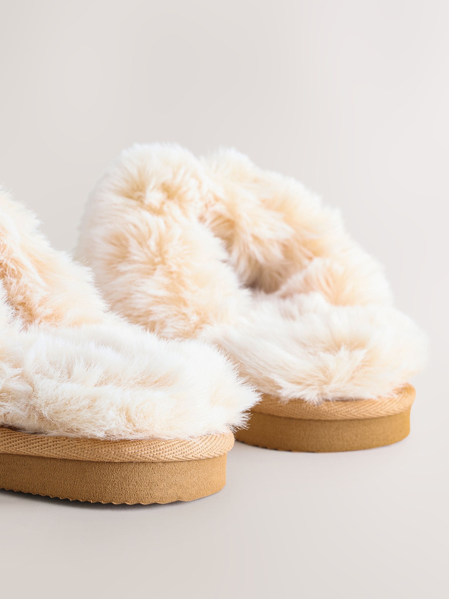 Tan Brown Warm Lined Mule Slippers image 6