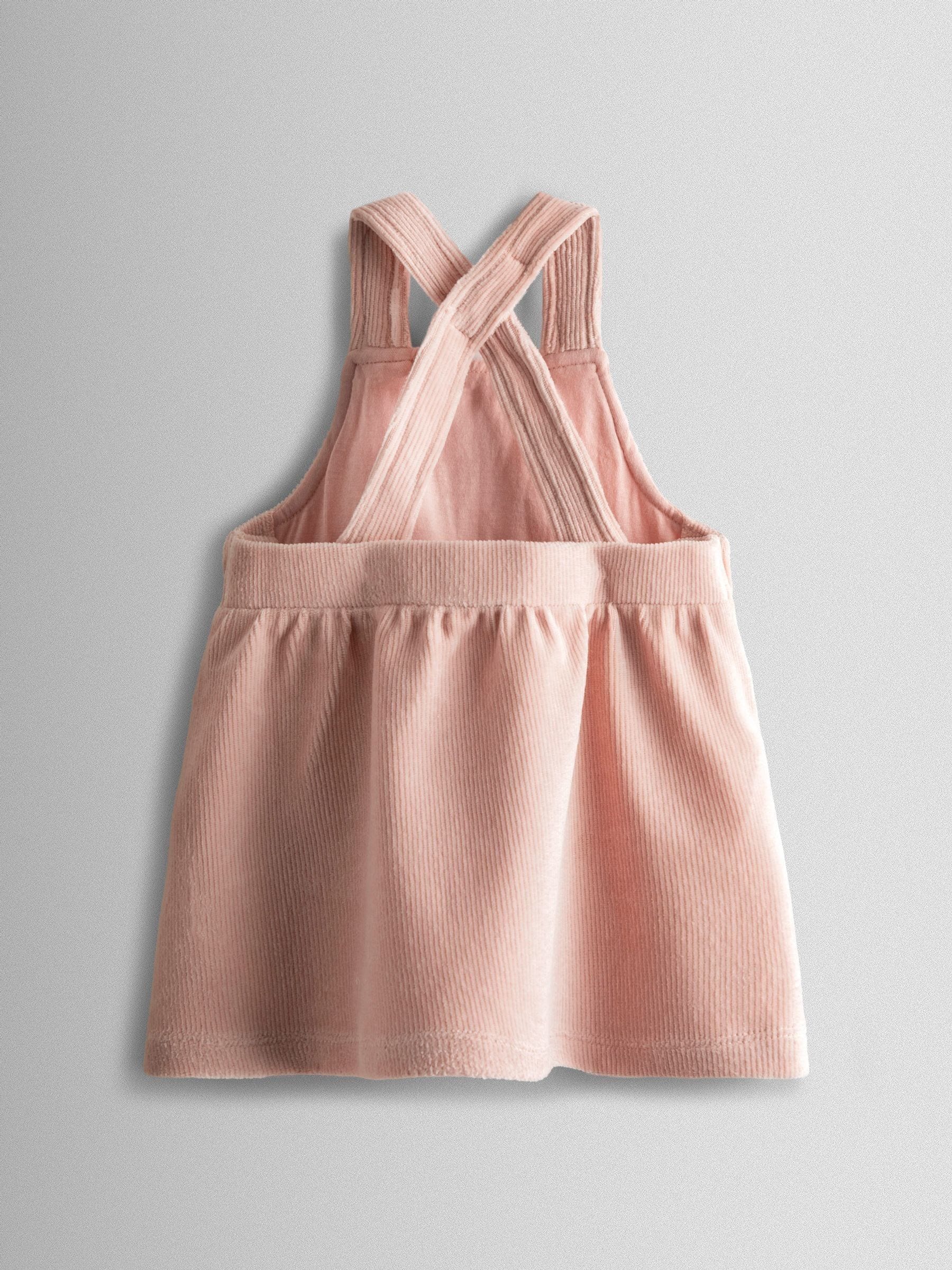 JoJo Maman Bébé Pale Pink Bunny Dungaree Dress & Body Set image 5