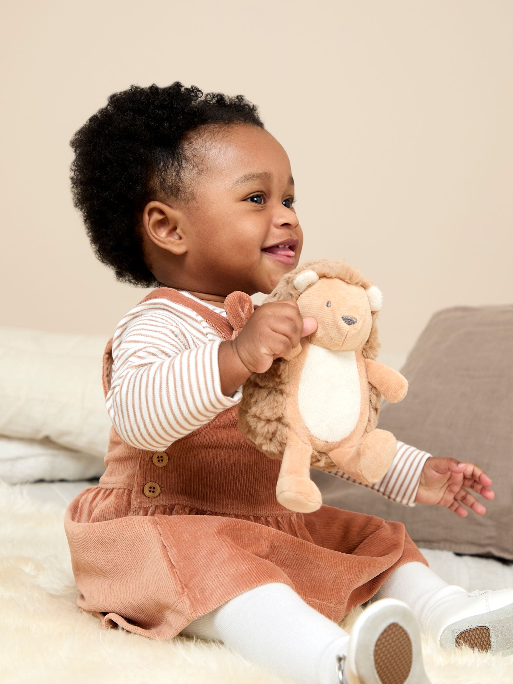 JoJo Maman Bébé Brown Dungaree Dress & Body Set image 3
