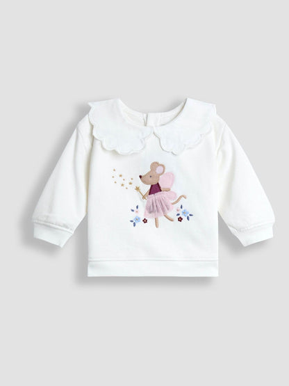 JoJo Maman Bébé Berry Appliqué Sweatshirt & Velour Legging Set image 2