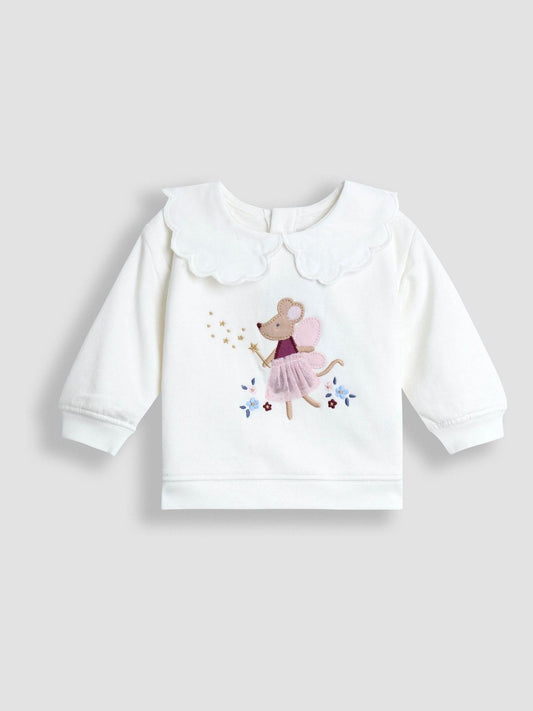 JoJo Maman Bébé Berry Appliqué Sweatshirt & Velour Legging Set image 2