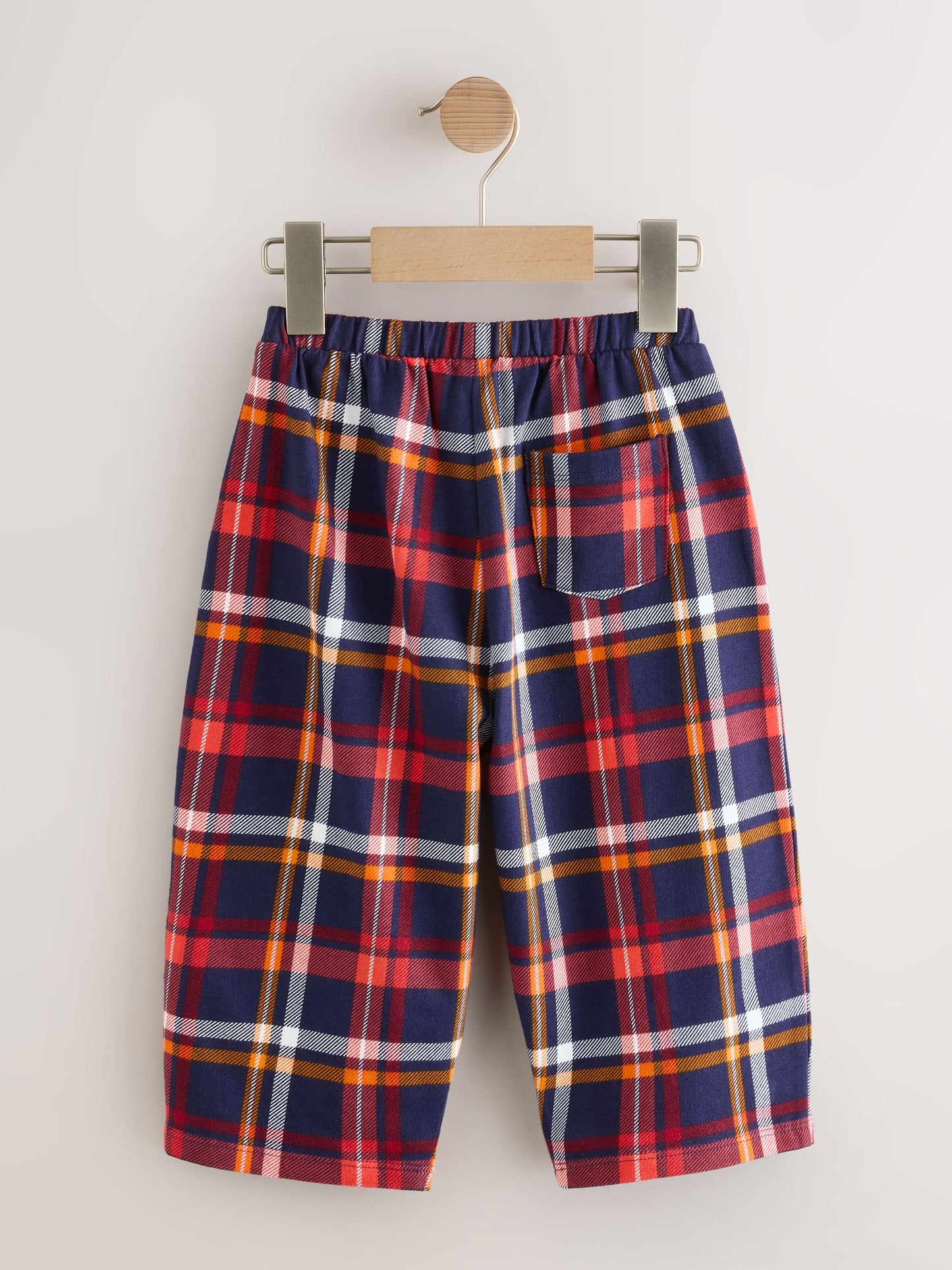 Navy Check Barrel Leg Trousers (3mths-7yrs) image 6