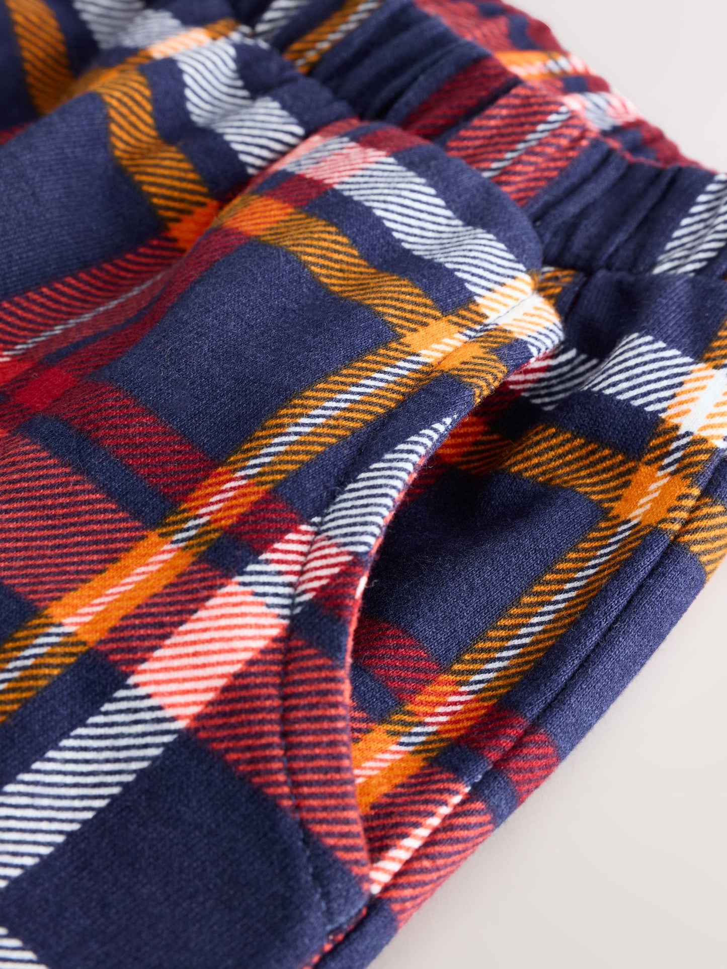 Navy Check Barrel Leg Trousers (3mths-7yrs) image 7