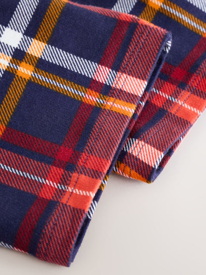 Navy Check Barrel Leg Trousers (3mths-7yrs) image 8