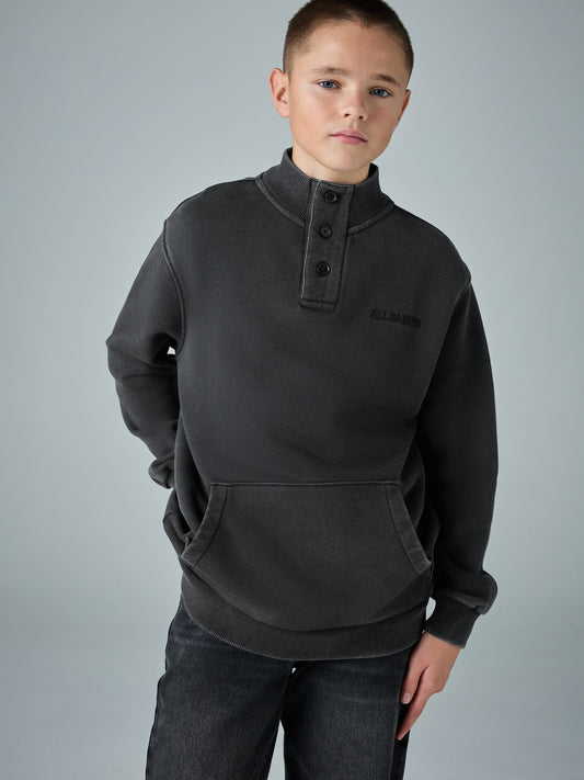 smALLSAINTS Black Washed Logo Funnel Neck Sweatshirt - image 1
