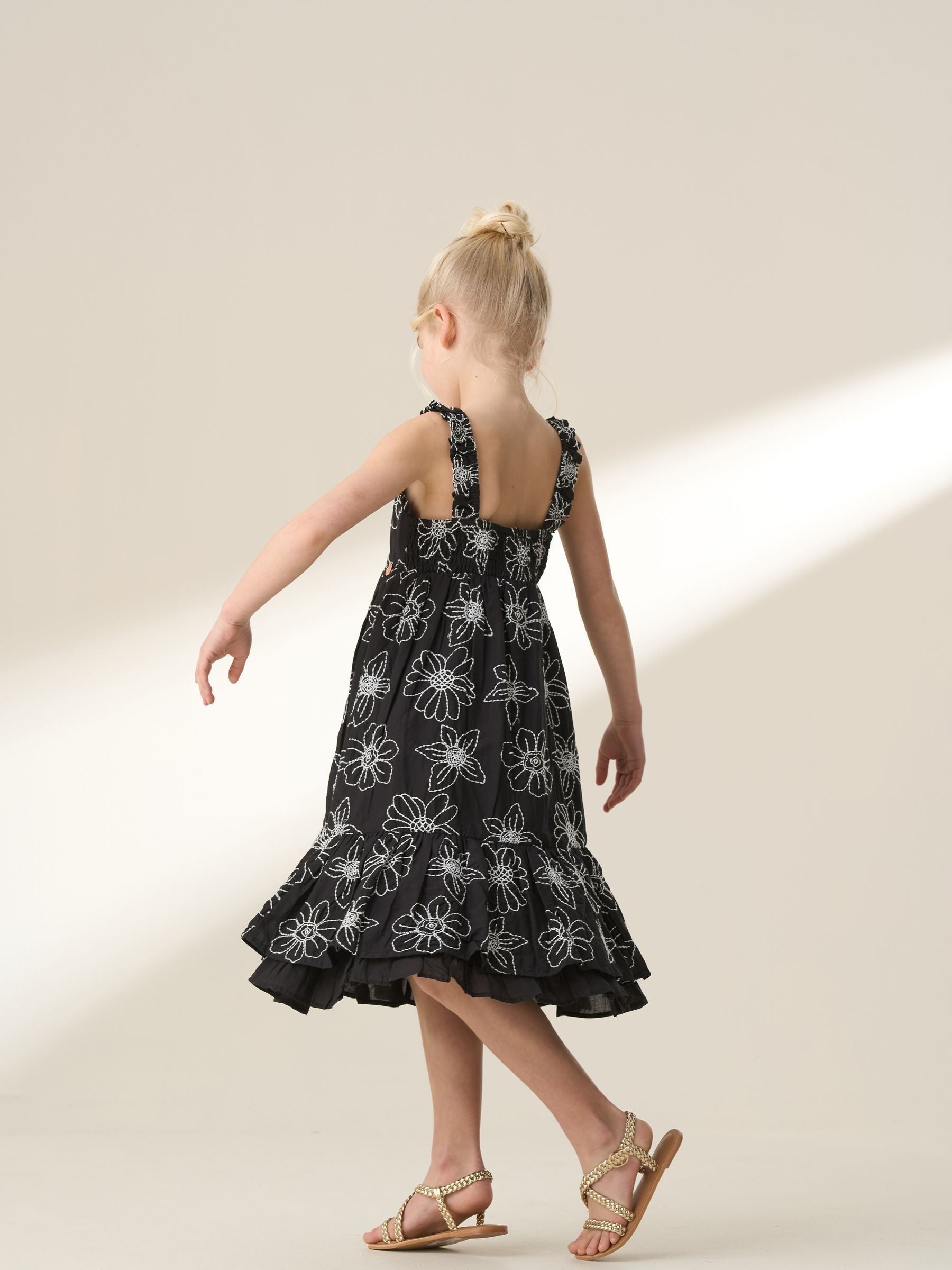 Angel & Rocket Black Maya Embroidered Woven 100% Cotton Dress image 2
