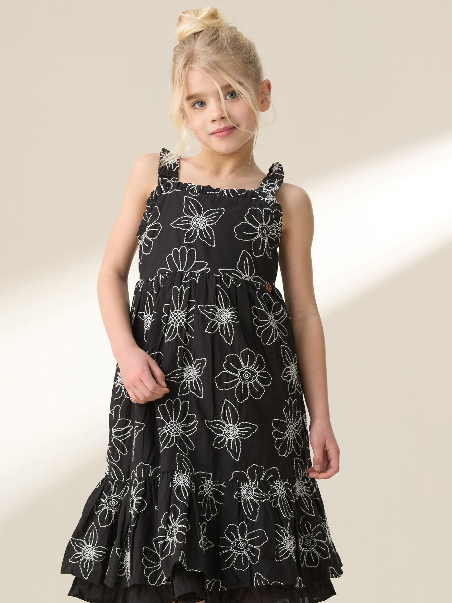 Angel & Rocket Black Maya Embroidered Woven 100% Cotton Dress image 3