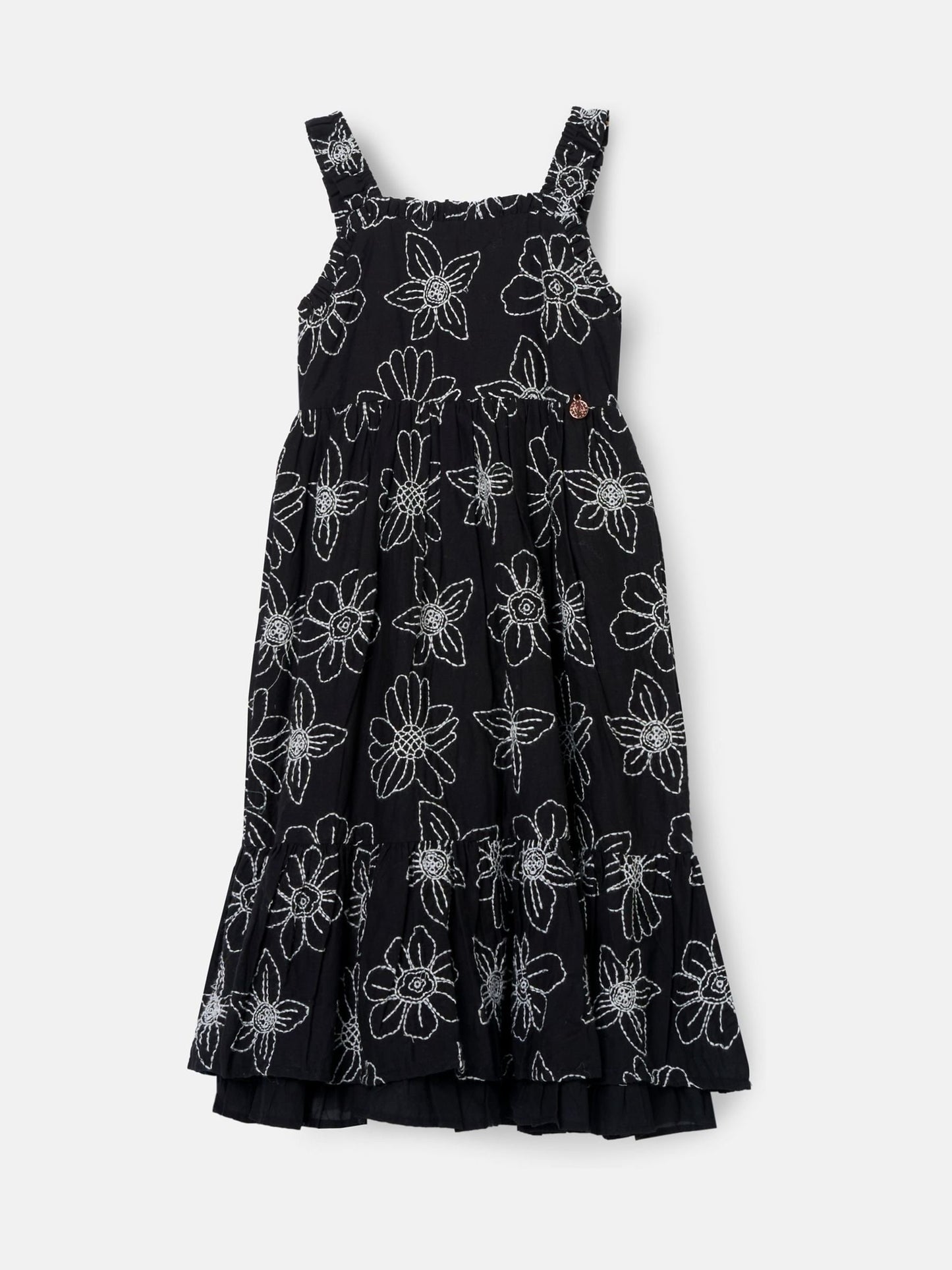 Angel & Rocket Black Maya Embroidered Woven 100% Cotton Dress image 5