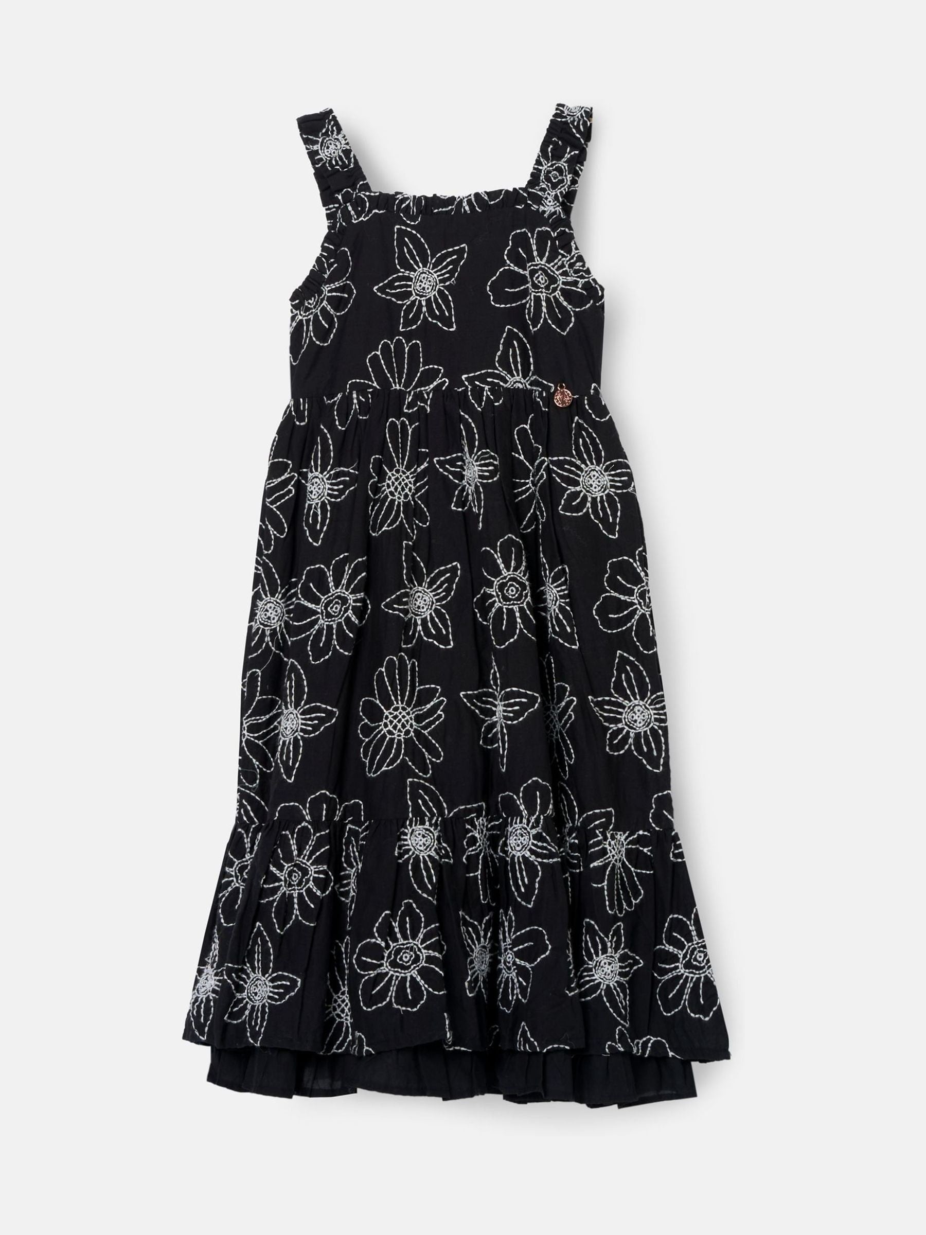 Angel & Rocket Black Maya Embroidered Woven 100% Cotton Dress image 5