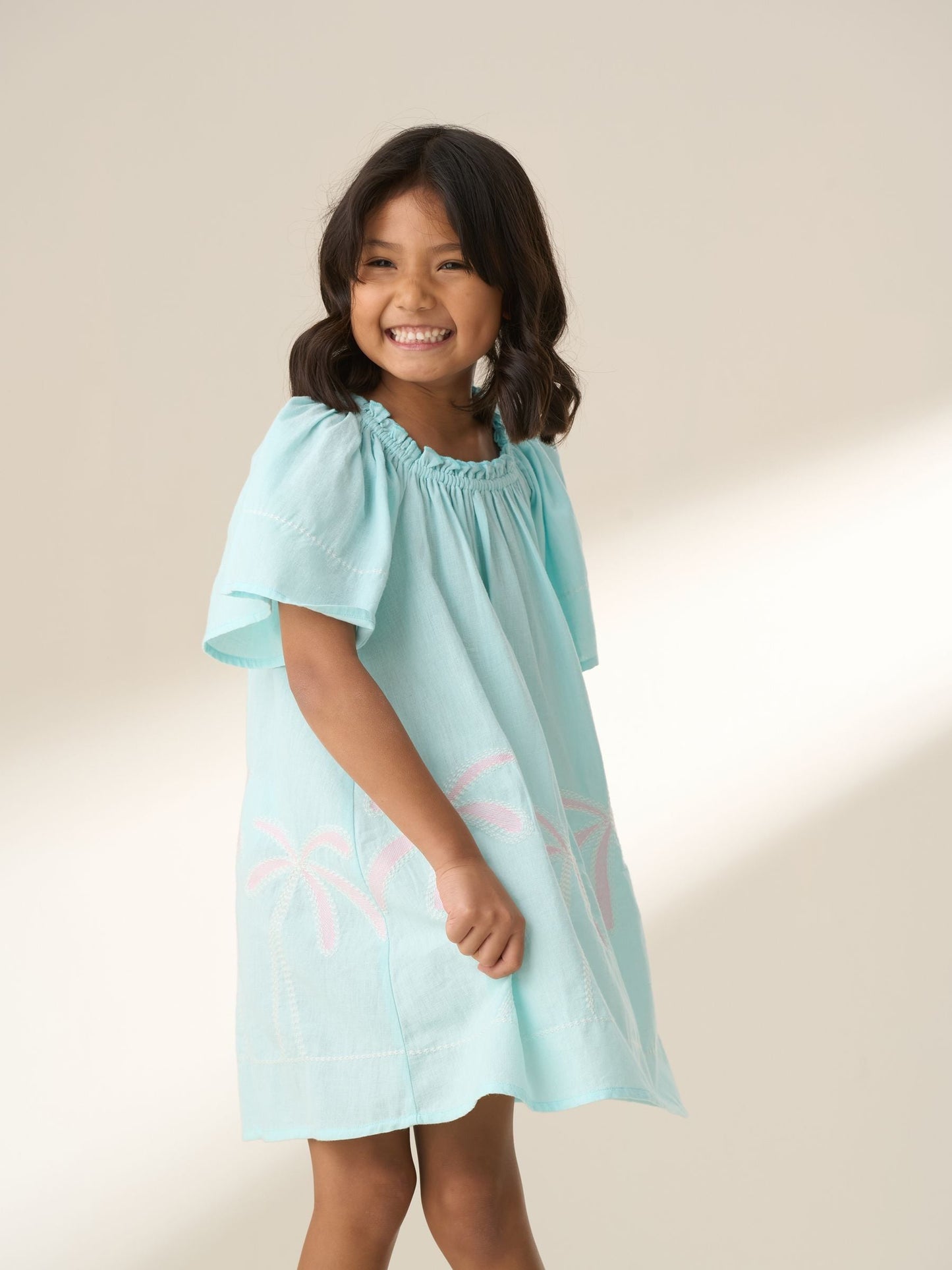 Angel & Rocket Blue Paloma Embroidered Hem Swing Dress image 2