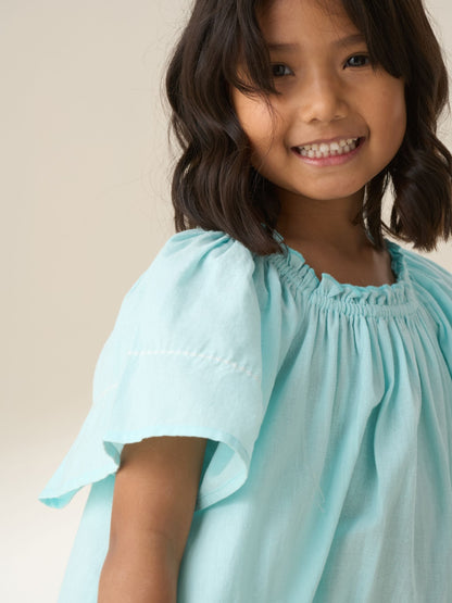 Angel & Rocket Blue Paloma Embroidered Hem Swing Dress image 5