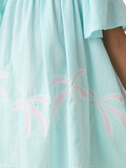Angel & Rocket Blue Paloma Embroidered Hem Swing Dress image 6