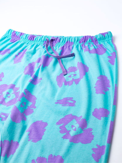 Vanilla Underground Blue Womens Disney Monsters Inc Multicoloured Short Sleeve Long Leg 100% Cotton Pyjamas Set - image 6