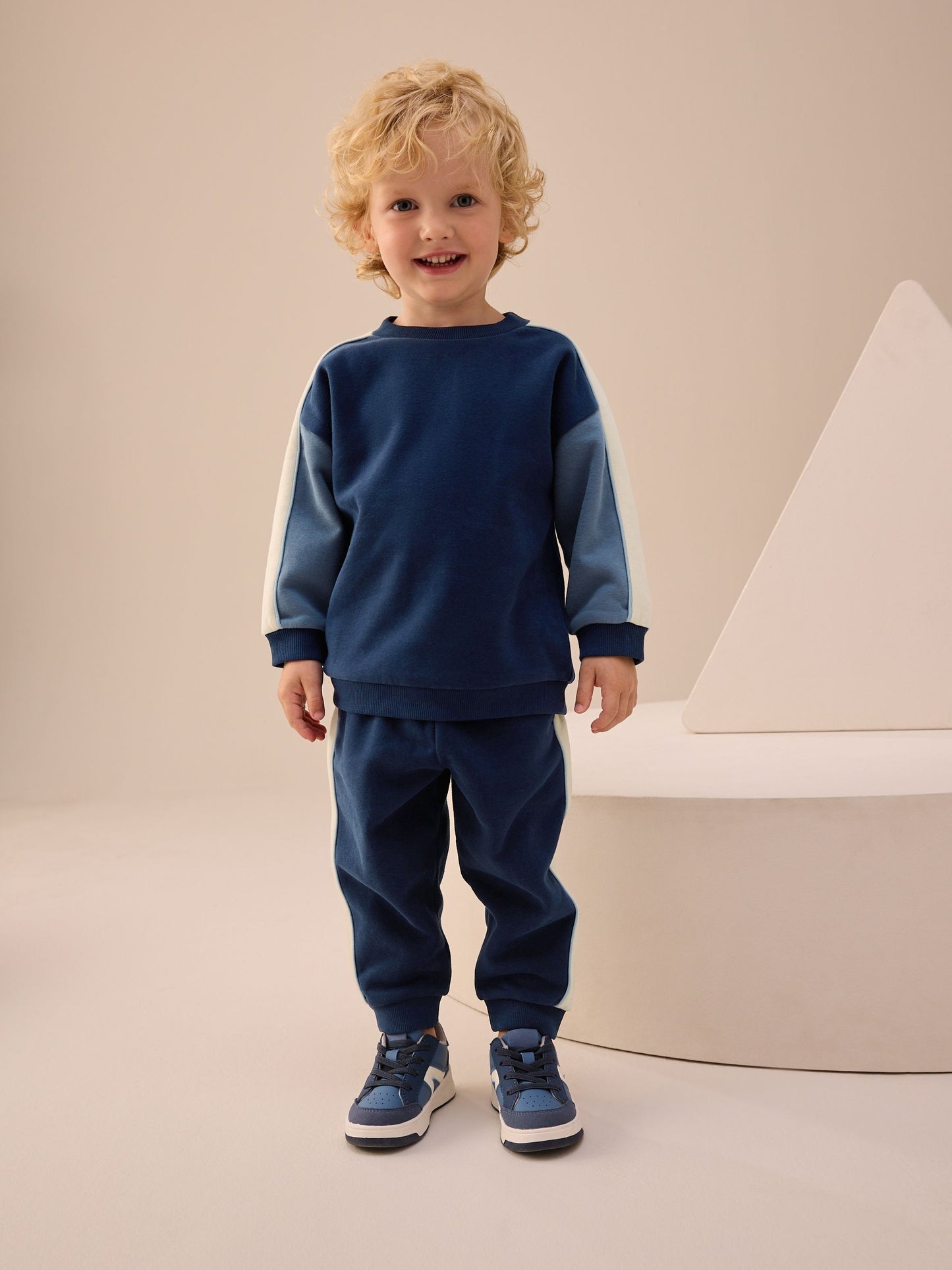 Blue Colourblock Single Sweatshirt and Joggers Set (3mths-7yrs) image 3