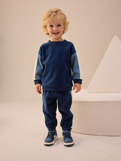 Blue Colourblock Single Sweatshirt and Joggers Set (3mths-7yrs) image 3
