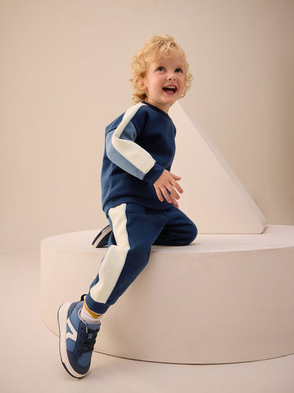 Blue Colourblock Single Sweatshirt and Joggers Set (3mths-7yrs) image 4