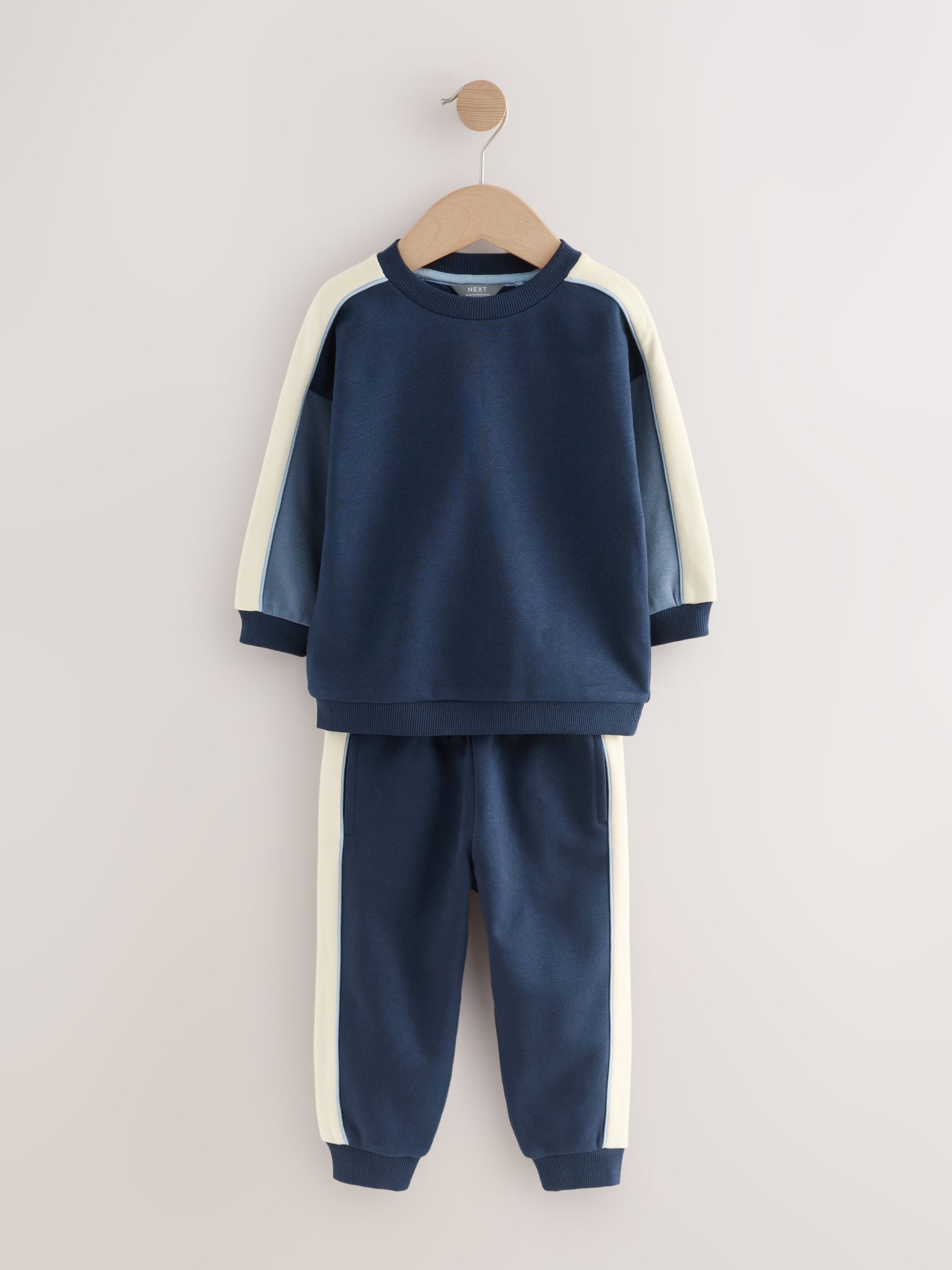 Blue Colourblock Single Sweatshirt and Joggers Set (3mths-7yrs) image 5