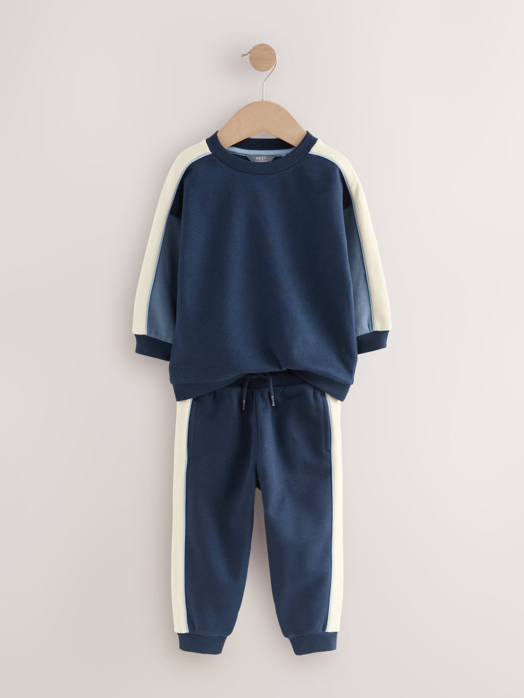 Blue Colourblock Single Sweatshirt and Joggers Set (3mths-7yrs) image 6