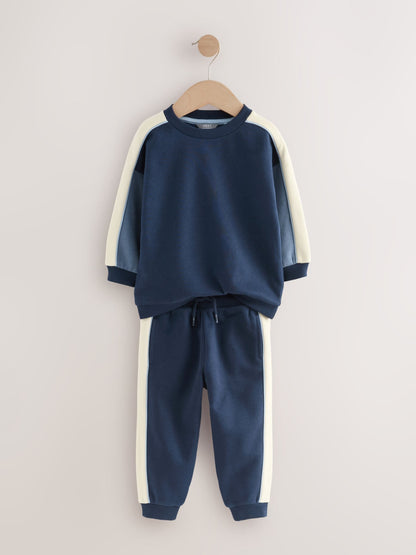 Blue Colourblock Single Sweatshirt and Joggers Set (3mths-7yrs) image 6