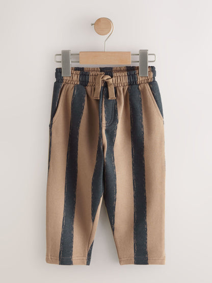 Black/Brown Single Wide Leg Jersey Joggers (3mths-7yrs) image 1