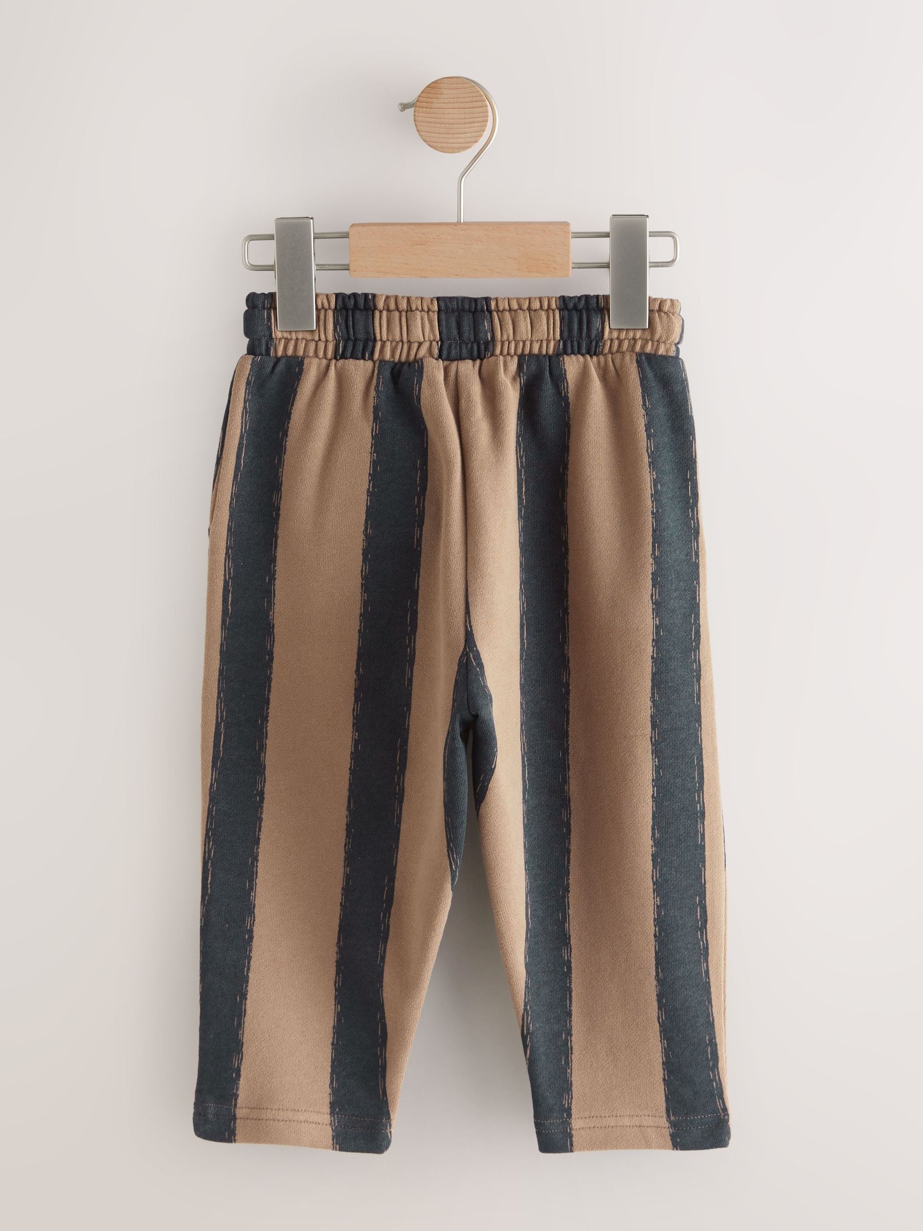 Black/Brown Single Wide Leg Jersey Joggers (3mths-7yrs) image 2