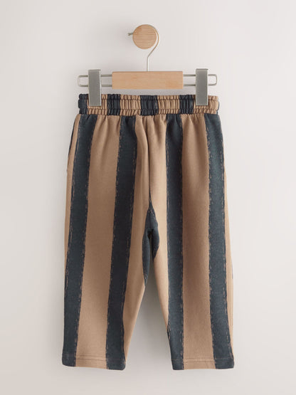Black/Brown Single Wide Leg Jersey Joggers (3mths-7yrs) image 2
