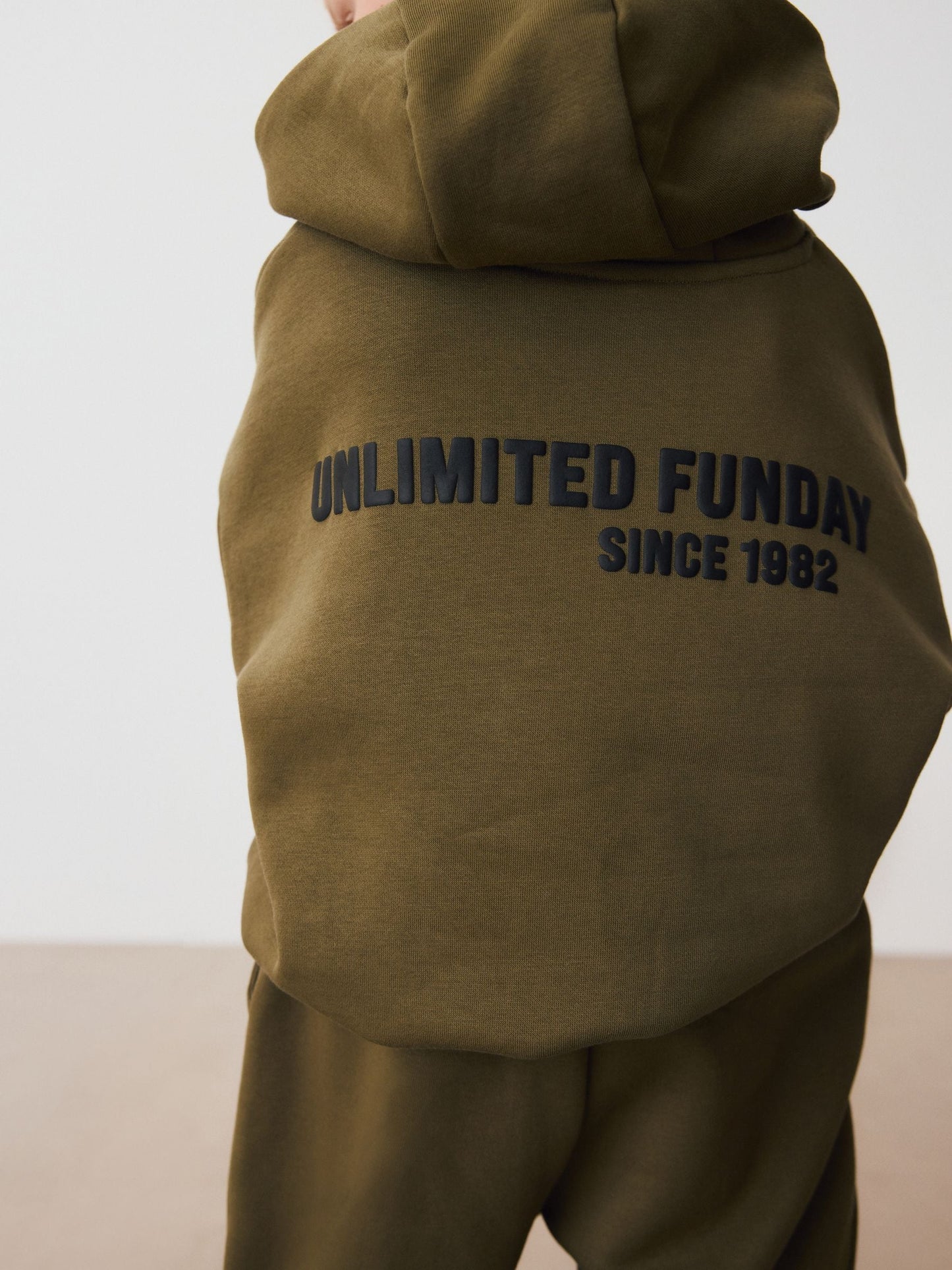 Khaki Green Slogan Hoodie and Joggers Set (3mths-7yrs)
