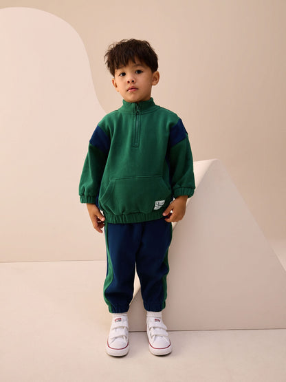 Green Half Zip Top and Joggers Set (3mths-7yrs) image 1