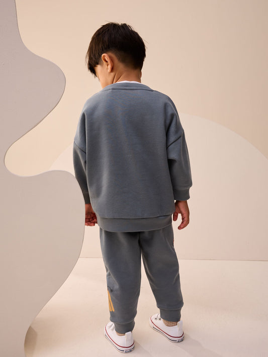 Blue Safari Animals Single Sweatshirt and Joggers Set (3mths-7yrs) image 3