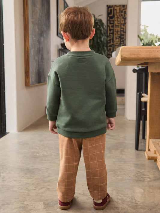 Green/ Brown Dog Single Sweatshirt and Joggers Set (3mths-7yrs) image 2