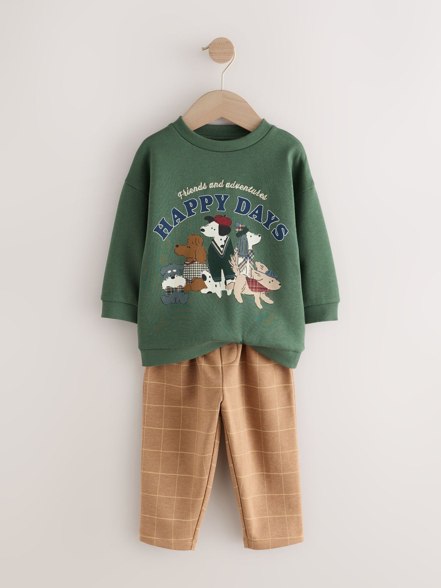 Green/ Brown Dog Single Sweatshirt and Joggers Set (3mths-7yrs) image 4