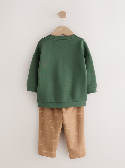 Green/ Brown Dog Single Sweatshirt and Joggers Set (3mths-7yrs) image 5