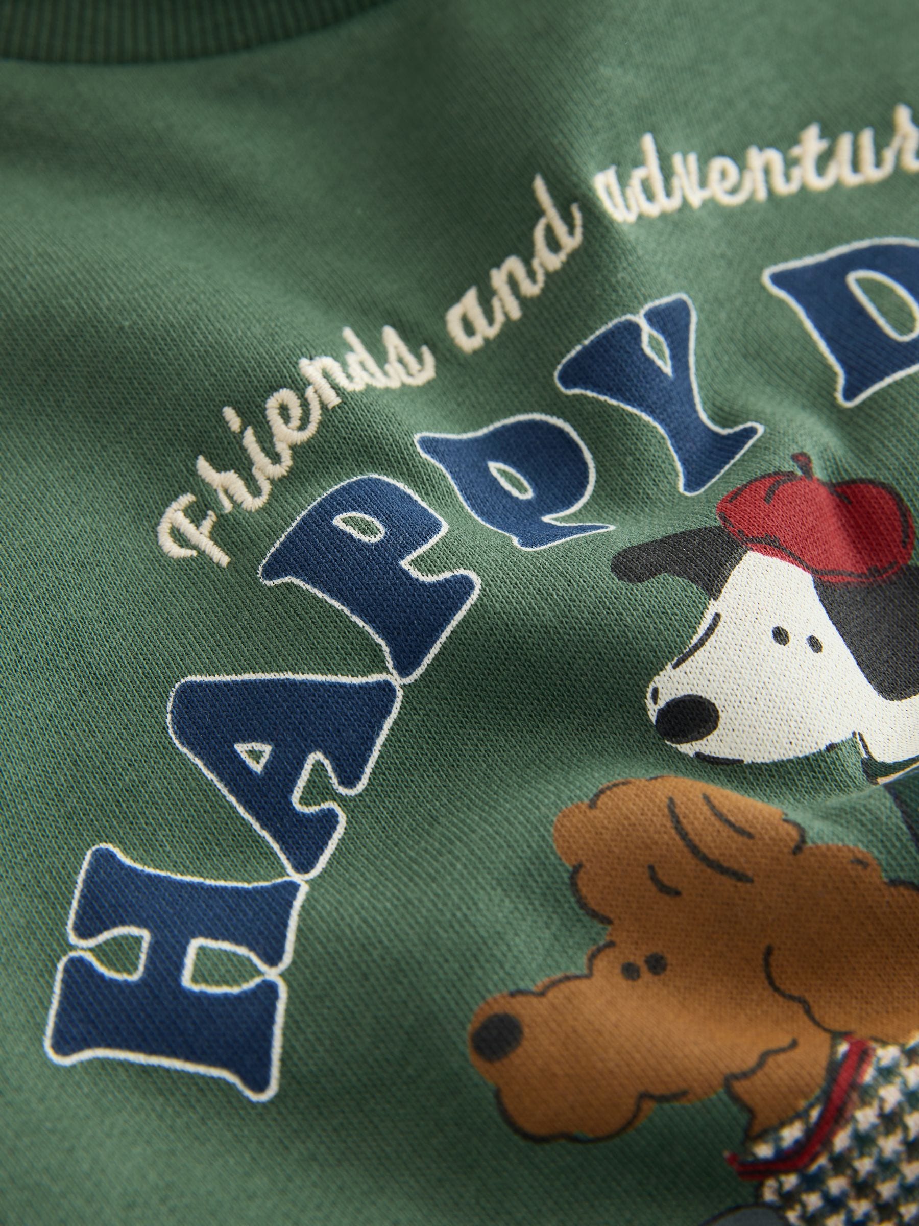 Green/ Brown Dog Single Sweatshirt and Joggers Set (3mths-7yrs) image 6