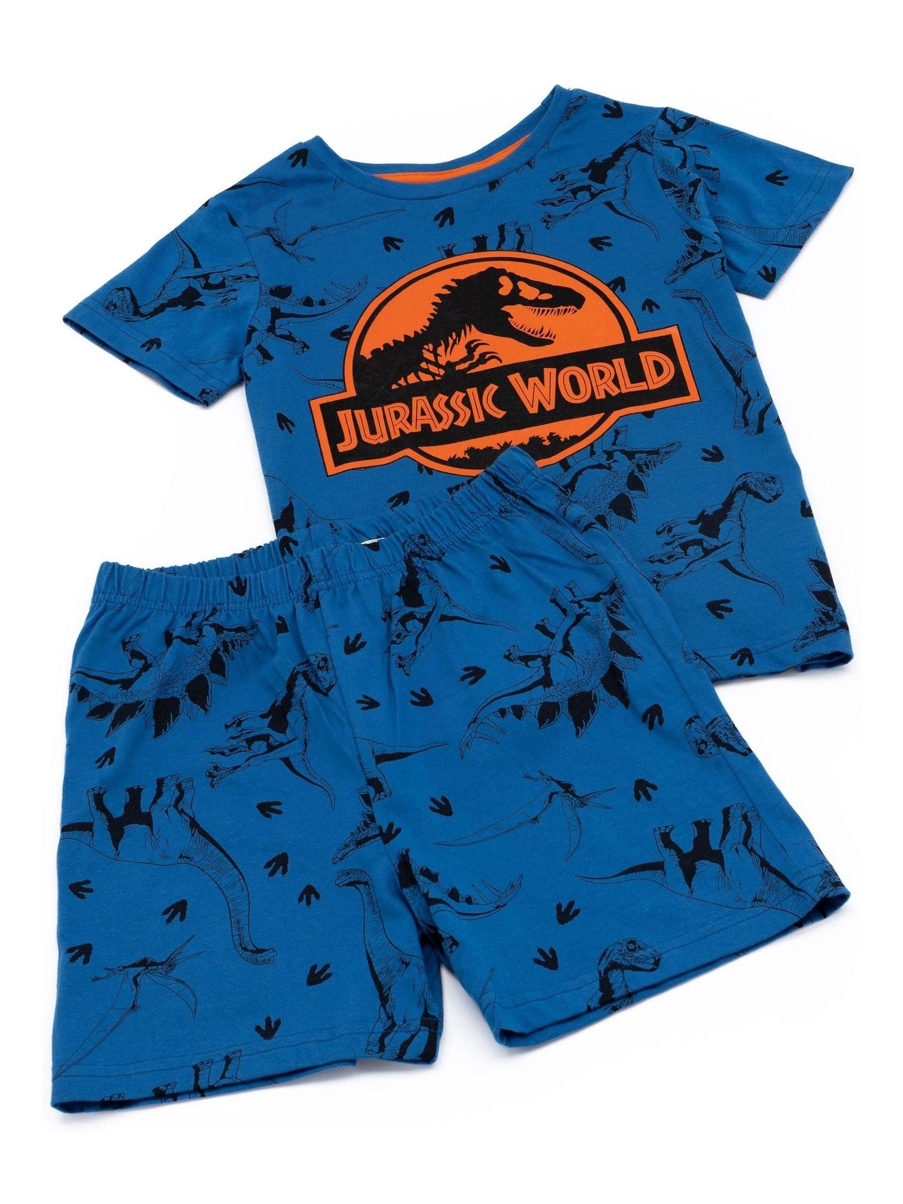 Dsiney Kidz - Vanilla Underground Blue Boys Jurassic World Short 100% Cotton Pyjamas Set image 2