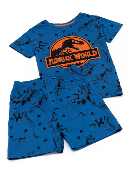 Dsiney Kidz - Vanilla Underground Blue Boys Jurassic World Short 100% Cotton Pyjamas Set image 2