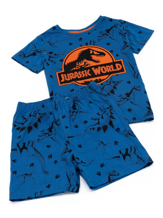 Dsiney Kidz - Vanilla Underground Blue Boys Jurassic World Short 100% Cotton Pyjamas Set image 2