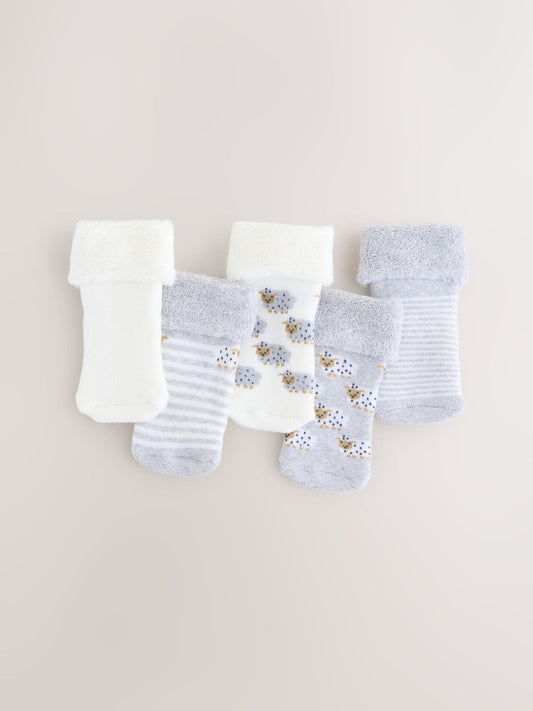 Grey Baby Socks 5 Pack (0mths-2yrs) image 1
