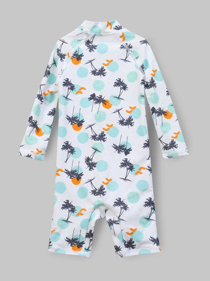 Angel & Rocket Blue Brody Blue Sunsafe Print Toddler Swimsuit image 2