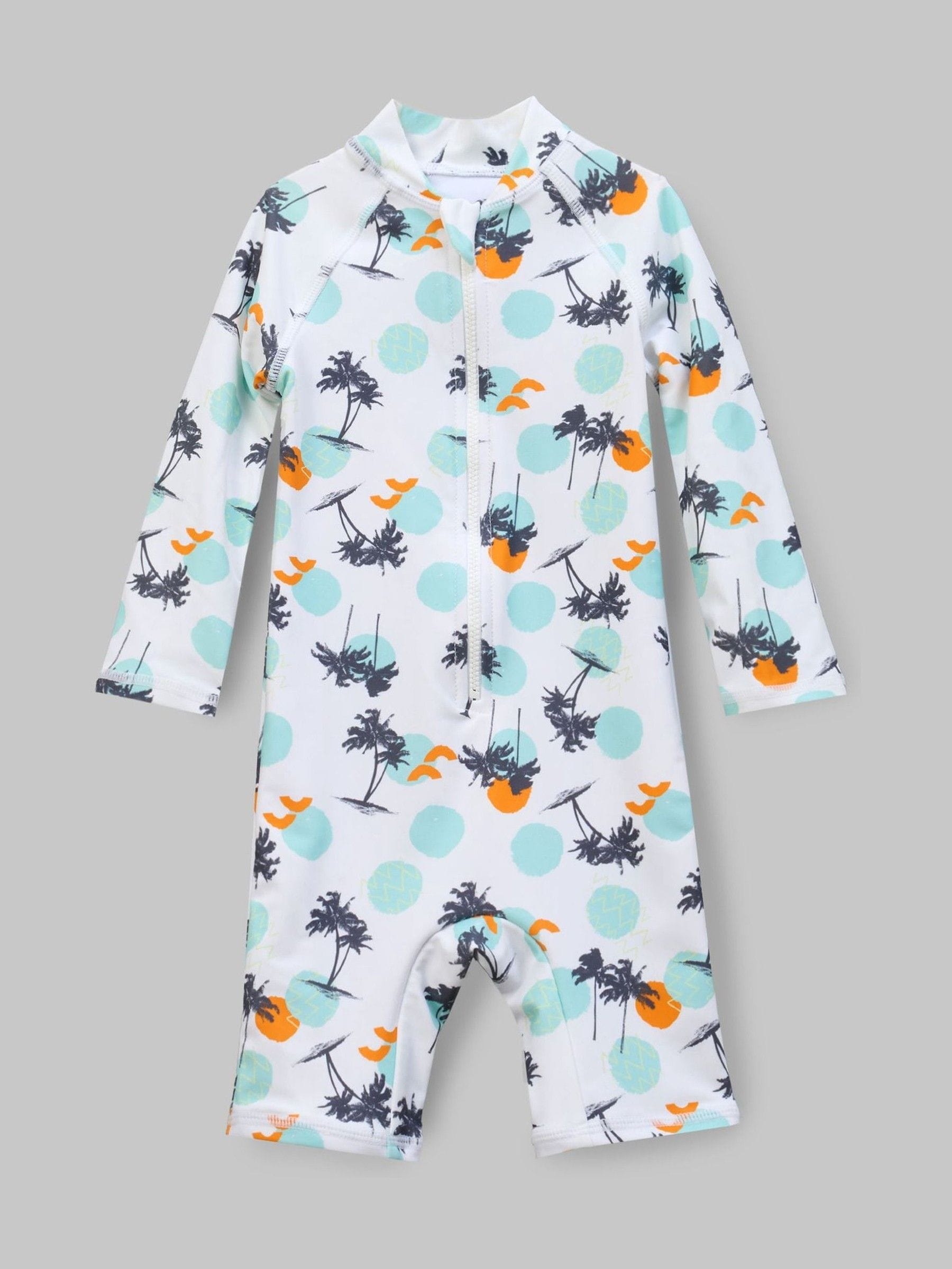 Angel & Rocket Blue Brody Blue Sunsafe Print Toddler Swimsuit image 1