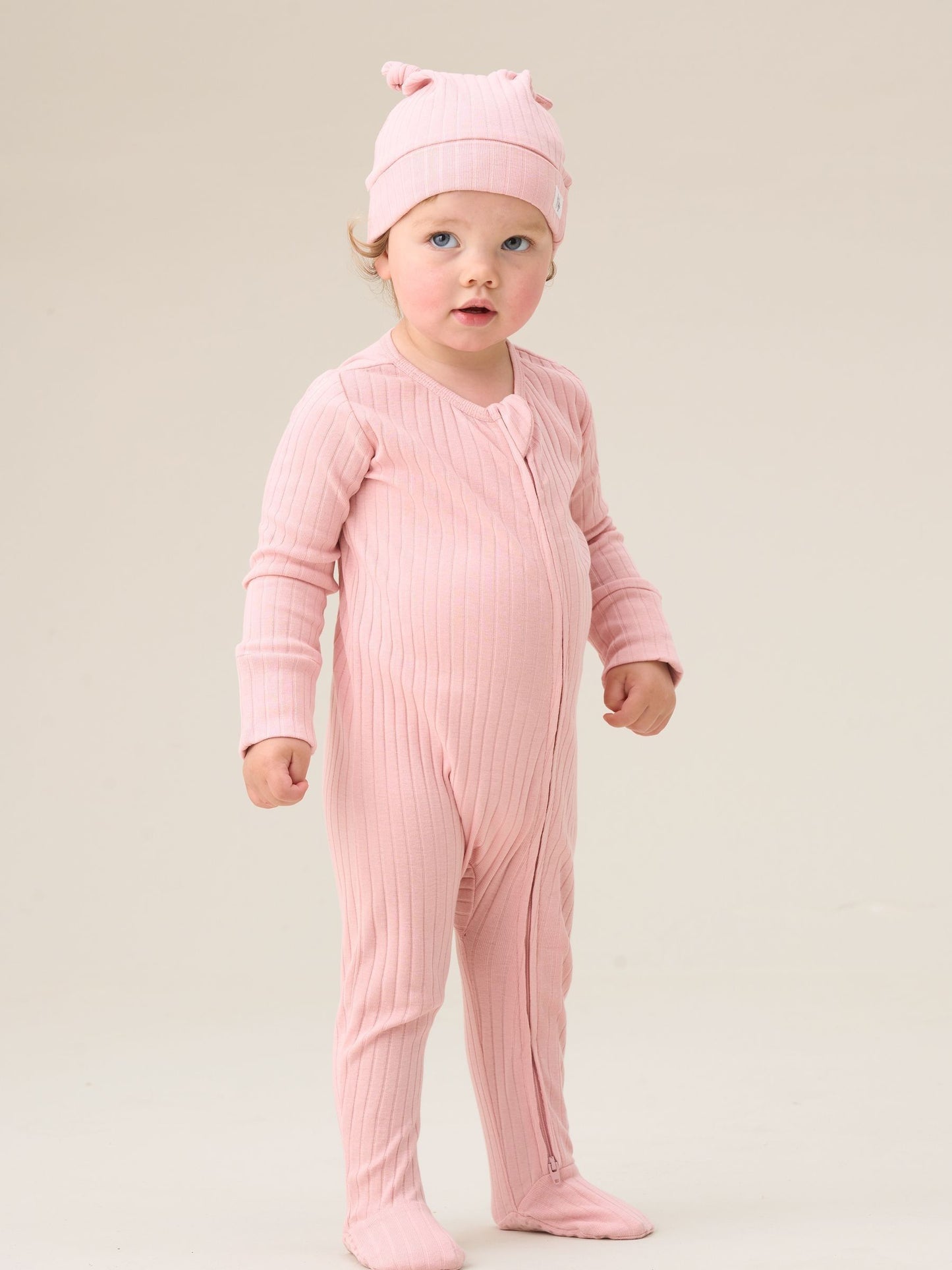 Angel & Rocket Pink Babygrow with Hat Set image 3