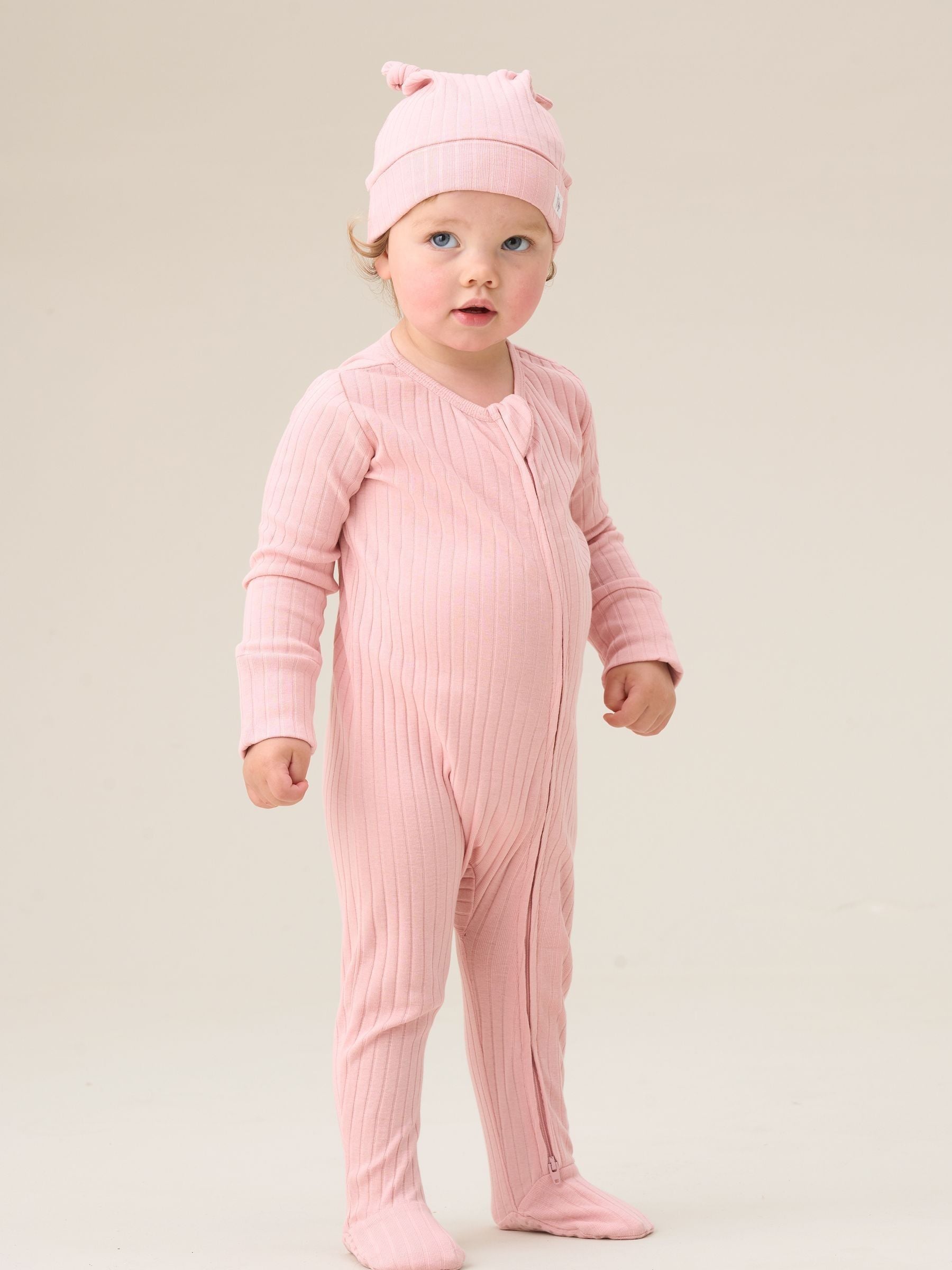 Angel & Rocket Pink Babygrow with Hat Set image 3