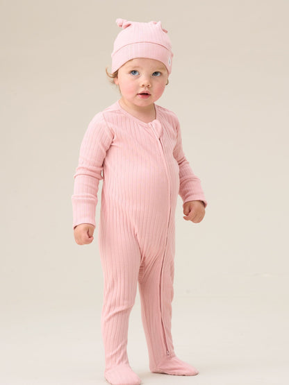 Angel & Rocket Pink Babygrow with Hat Set image 3