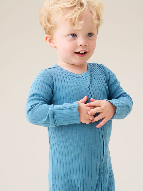 Angel & Rocket Blue Babygrow with Hat Set image 1