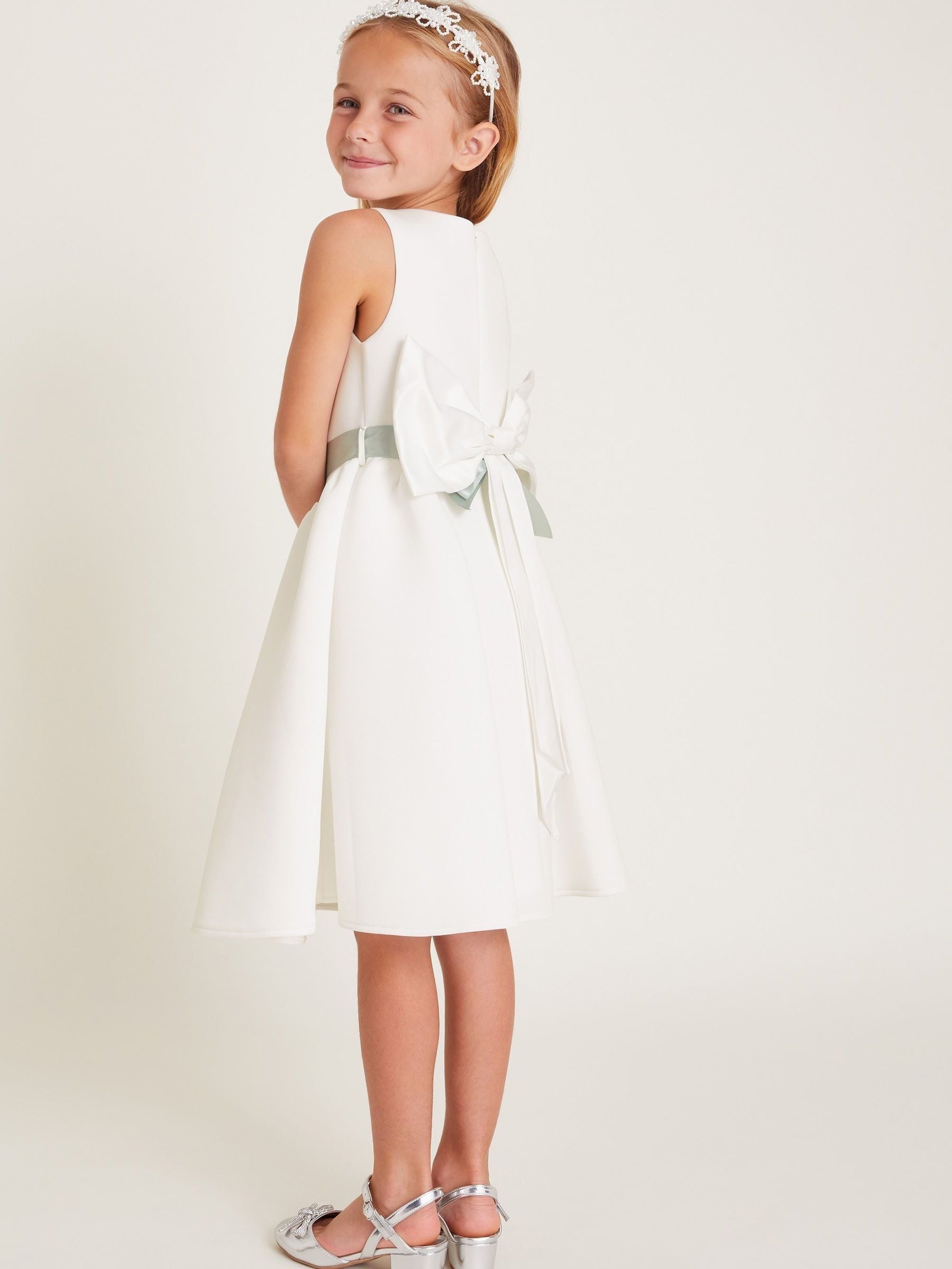 Monsoon White Molly Scuba Bridesmaid Dress image 2