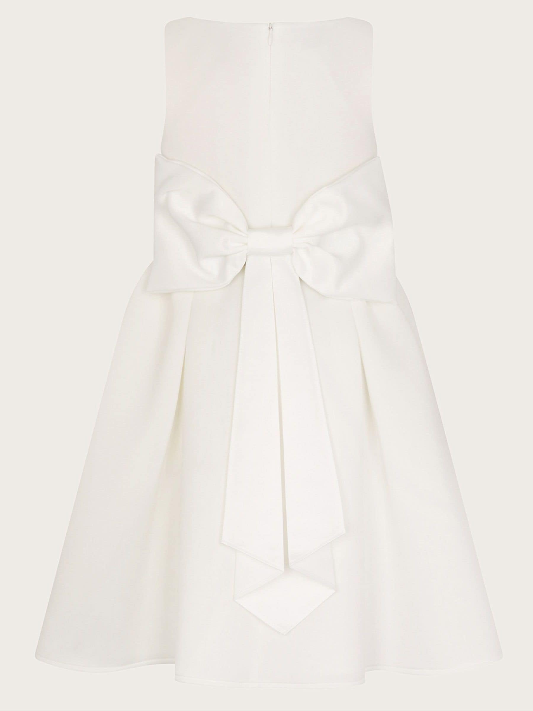 Monsoon White Molly Scuba Bridesmaid Dress image 4